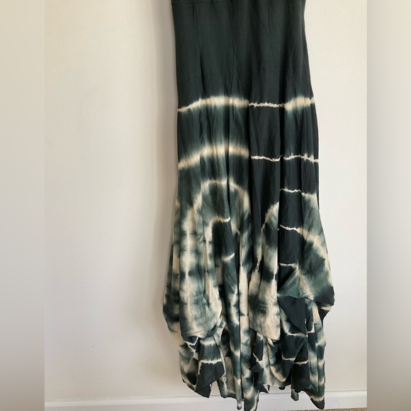 Solitaire Tie Dye Maxi Green Black Tank Dress Festival Brunch Nantucket - Picture 2 of 10